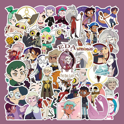 50张猫头鹰魔法社贴纸笔记本电脑手账本ipad水杯装饰防水DIY贴画