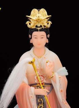 速发 汉白玉树脂摆件《碧霞元君》娘娘站像12/16/1/26英寸
