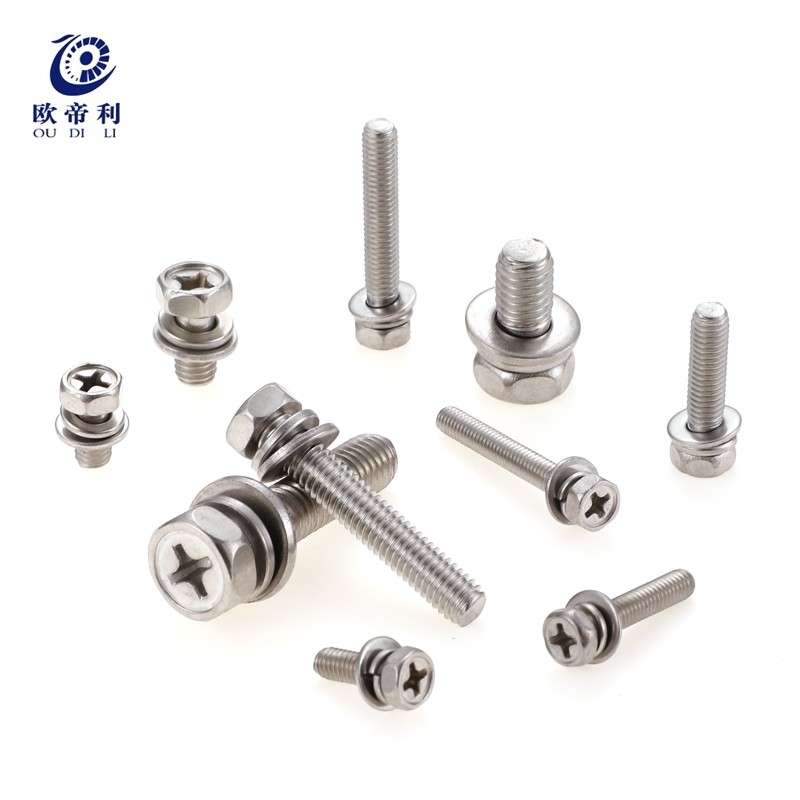 速发外4不锈钢十字0六角三组合螺丝六角组合螺钉组螺合栓M4M5M6M8