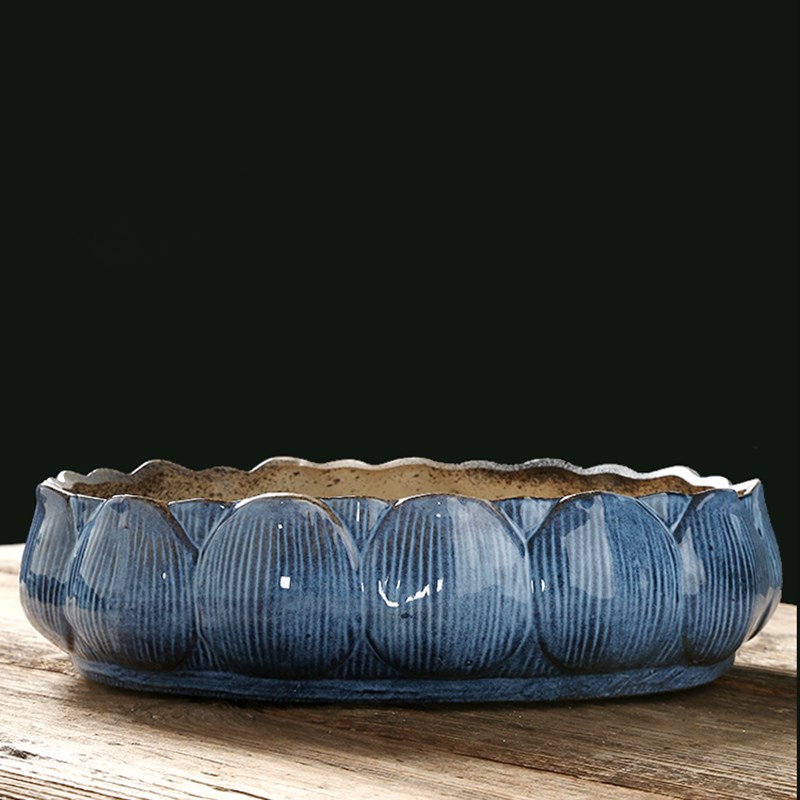 速发创意特大号水仙花睡铜钱草盆莲碗莲盆粗陶瓷水培绿植器皿家用