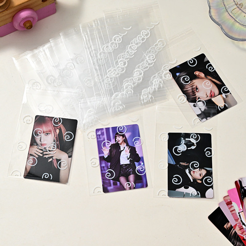 自制ins风高颜值圈圈款opp打包小袋子50个一包出卡打包自粘袋包装