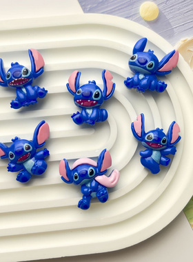 卡通亮面蓝色仔仔树脂配件手工diy发夹头绳水杯洞洞鞋饰品材料批