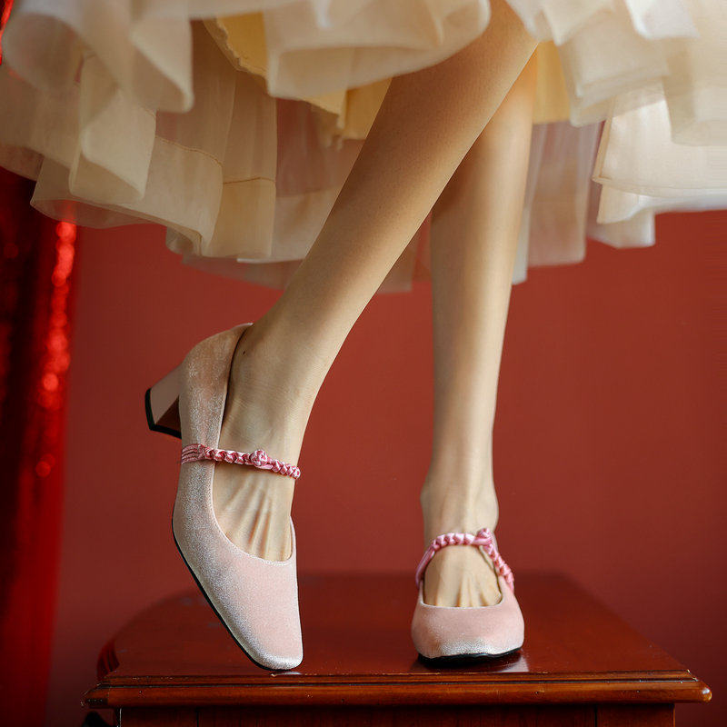 「SHERO牧野」新中式玛丽珍单鞋女春夏方头一字扣粗跟国风配旗袍,女鞋,玛丽珍鞋,淘宝优惠券,粉丝福利购,淘宝优惠卷