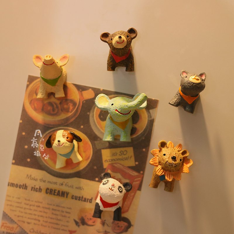 复古小动物冰箱贴磁吸装饰