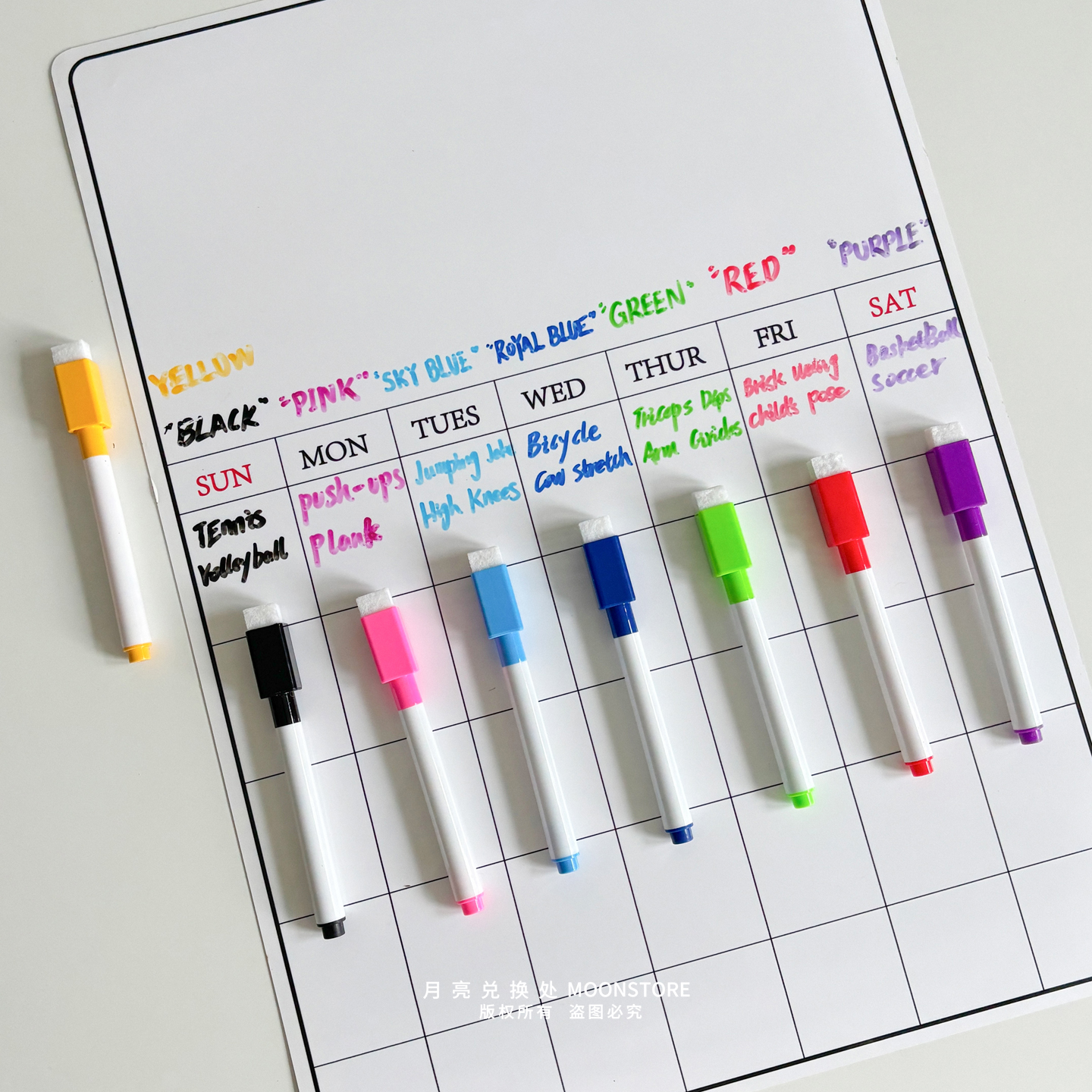 ins彩色磁吸白板笔冰箱贴留言板