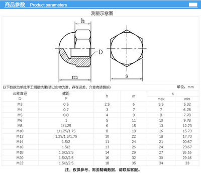 304不锈钢盖形盖型螺母装饰螺帽盖帽M3M4M6M8M10M12M14M16M20