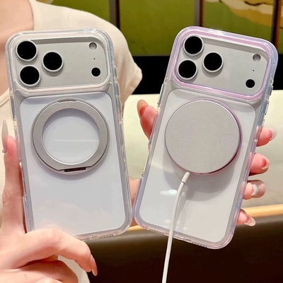 苹果17Pro高级感折叠支架手机壳