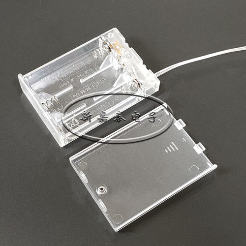 透明电池盒5号3节带开关带盖带线