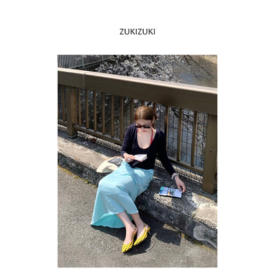 ZUKIZUKI 进口面料氧气感薄荷蓝直筒半身裙 - Gentle Skirt