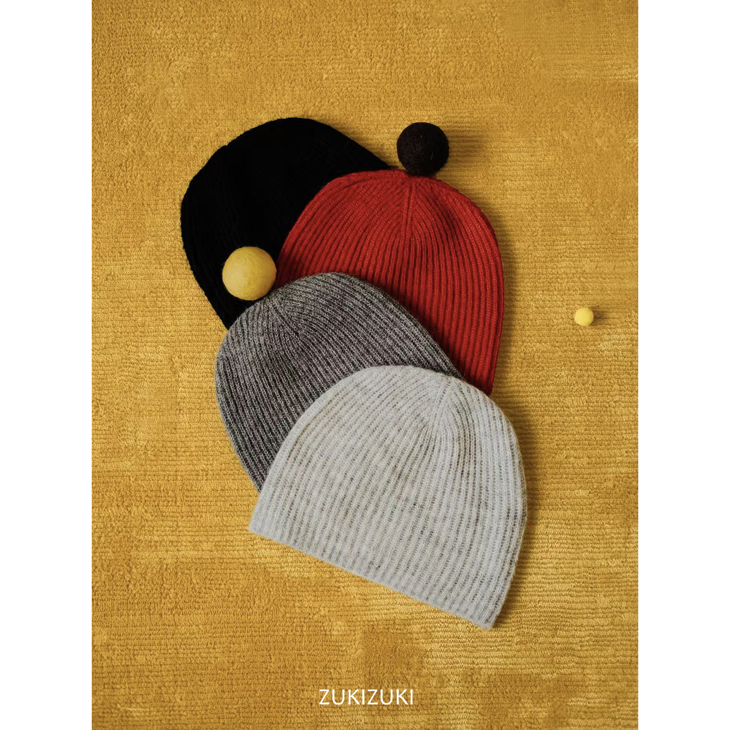 ZUKIZUKI 羊毛混纺多色弹力冷帽