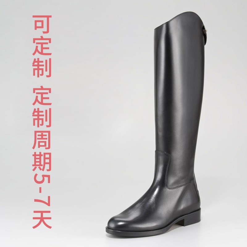 速发马术骑马比男头层马靴质长靴高筒装备靴训练优赛靴