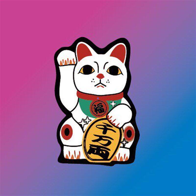速发划痕jdm二次元御守贴纸招财猫车贴日本发财机车电动车贴