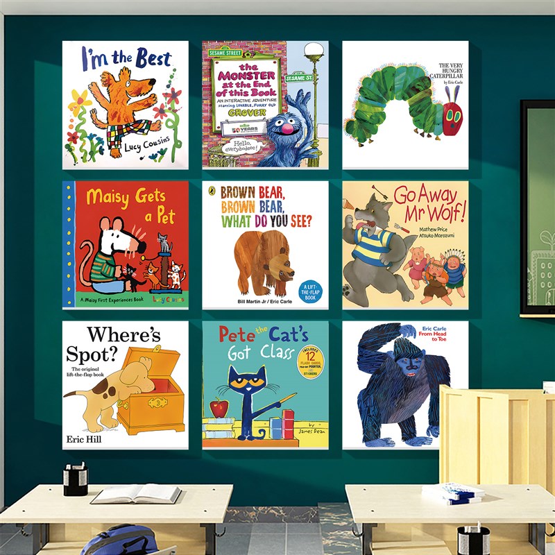 速发英语教室布置装饰环创英文海本馆墙面装饰阅画读区文化墙挂画