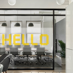 速发赛司H克o马公e玻璃门贴装饰办公室会议室UV透明镂空磨砂贴