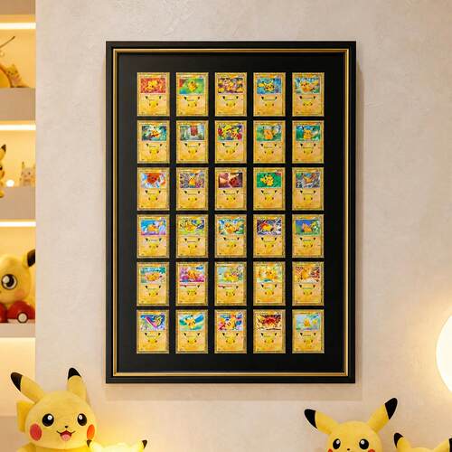 宝可梦pokemon宠物小精灵30周年卡牌实木框收藏卡牌装裱框墙展示