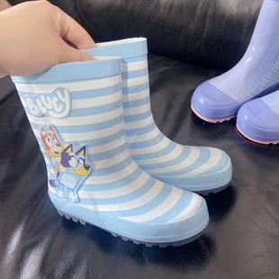 微瑕疵款 宝宝鞋 底橡胶雨鞋 可爱布鲁Y卡通防滑软 捡漏售完无补 雨鞋