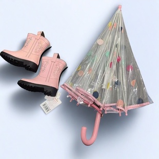 上新女宝宝小童靴子马丁雨靴可爱中筒外贸橡胶雨鞋 防滑软底 夏秋款