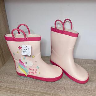 特价 处理粉马女童春夏新款 27码 公主25 轻便防滑中筒橡胶雨鞋