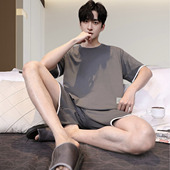 冰丝感莫代尔睡衣男士 外穿休闲家居服套装 夏季 短裤 短袖 2026年新款