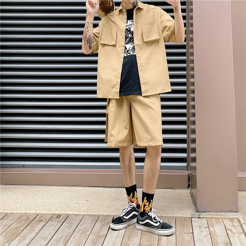 ins men and women lovers work clothes Short sleeved shirt suit summer 2019 new pattern ins Ultra-fire shorts a set clothesin the Women's clothing/Boutique , Shirt  category - from Buy2taobao.com to provide professional Taobao agent buy service