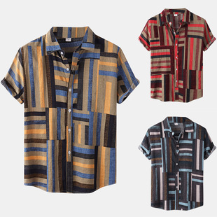 男士休闲大码夏威夷衬衣Large loose Beach Hawaiian men's shirt