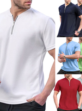 2023夏季新款男士短袖休闲拉链polo衫Zipper Shortsleeve T-shirt