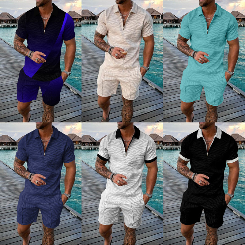 2023夏季休闲男士短袖短裤套装Short sleeved shorts casual sets