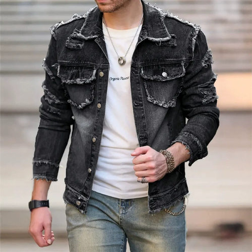 2026 Men's high street casual denim jacket男高街休闲牛仔夹克