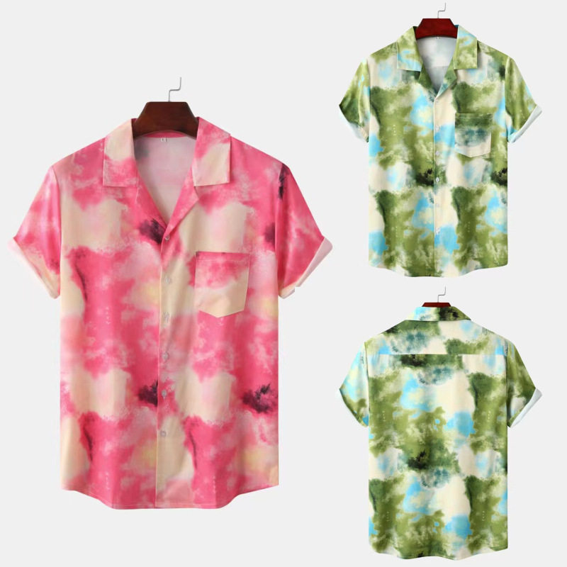 2023夏新款男士休闲时尚宽松短袖衬衣Fashion short sleeve shirt,男装,衬衫,淘宝优惠券,粉丝福利购,淘宝优惠卷
