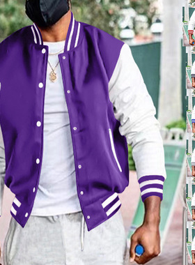 Autumn and winter fleece loose casual button baseball jersey