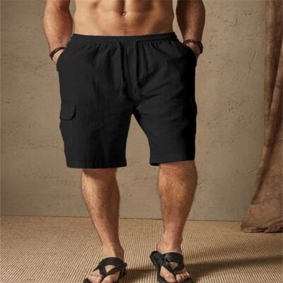 Summer men's solid color casual pocket shorts 男休闲口袋短裤