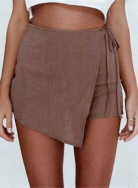 irregular Casual Slim Bottoms High Waist Hot Shorts
