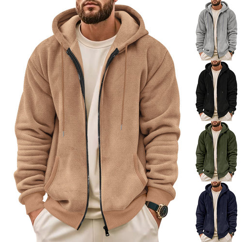 Autumn men's zipper hooded casual hoodie男士拉链连帽休闲卫衣