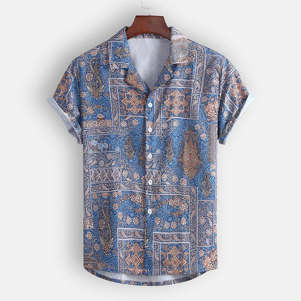 2020 Summer men hawaii Fashion casual shirt