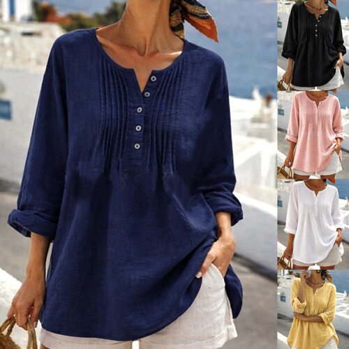 2026Loose pleated round neck plus size shirt宽松百褶大码衬衫