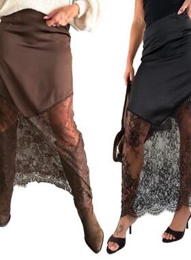 Sexy lace patchwork half body hip skirt性感女蕾丝拼接半身裙