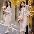 名媛气质富家千金毛呢两件套 爆款 小香风羽绒服套装 裙春秋2025新款