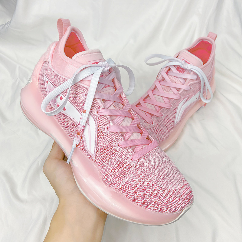 原创鞋带适配lining李宁驭帅1342low樱花粉色篮球鞋鞋带绳国货潮