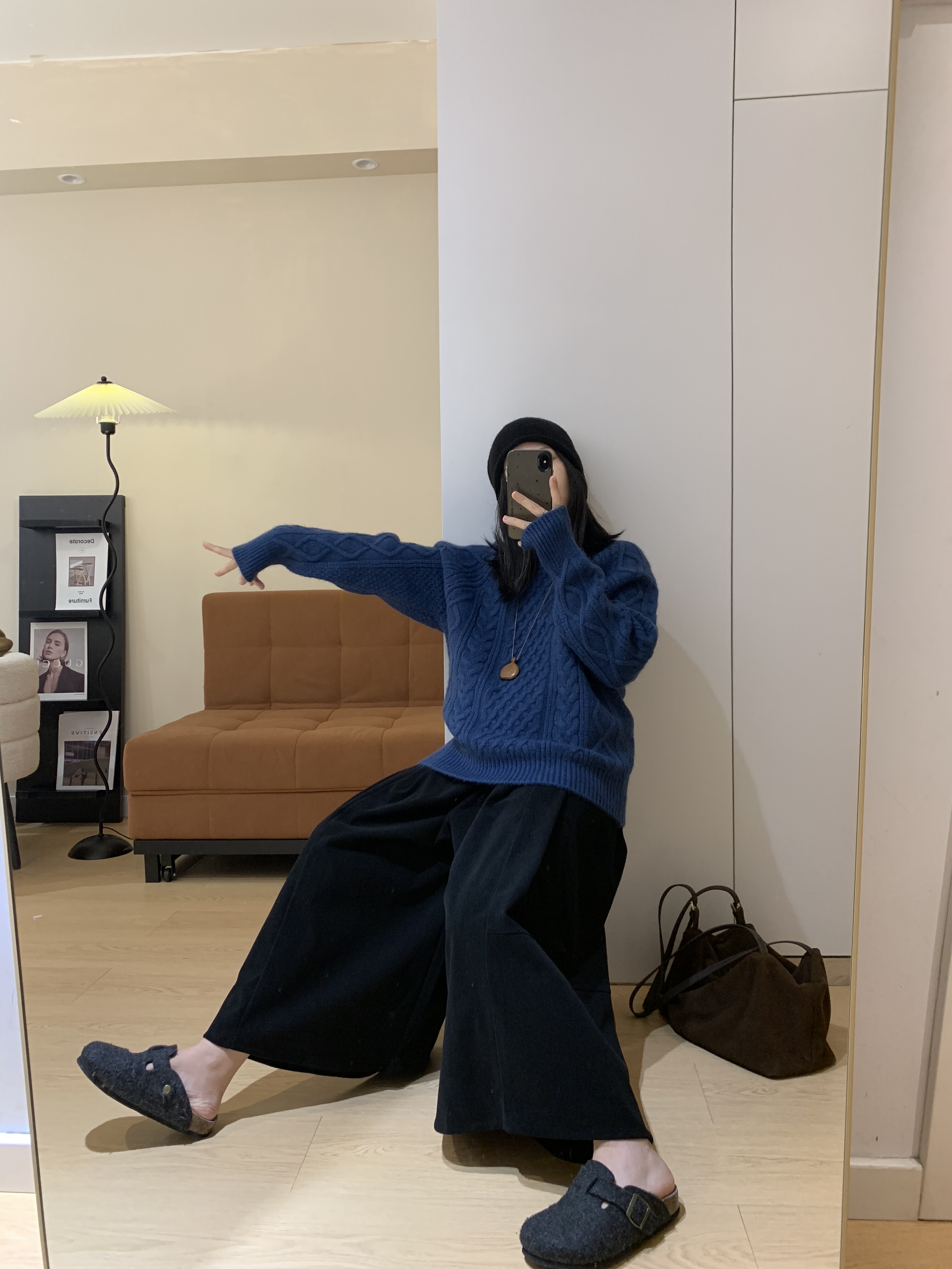 复古重工加厚麻花圆领套头毛衣针织衫秋冬新品上衣女装