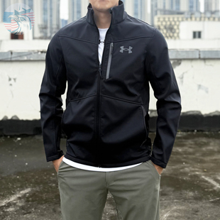 现货UA安德玛Infrared秋冬运动立领薄绒软壳夹克外套男1321438