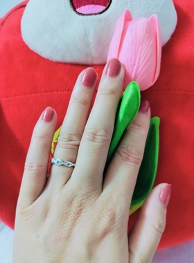 蓝锆石独特设计 925银开口戒  时尚高级  女神节日礼物  终身保修