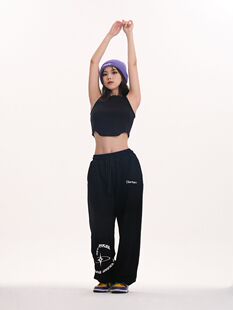 美式街头嘻哈运动裤女男女同款宽松两穿休闲裤爵士舞jazz束脚卫裤