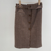 格子中裙女装 显瘦包臀半身裙 时尚 2020冬装 新款