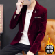 修身 加绒加厚韩版 灯芯绒帅气西服秋冬外套高端休闲单西 男士 小西装