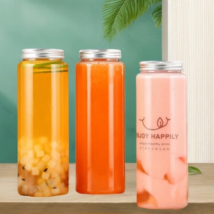 包邮本宫奈雪茶瓶 一次性饮料瓶PET果汁奶茶冷泡酵素瓶塑料外卖瓶