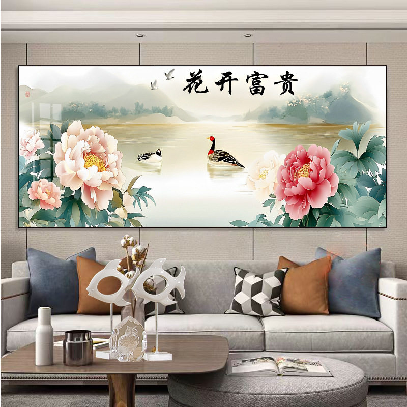 正品鸳鸯花开富贵十字绣线绣客厅大幅满绣牡丹花自己绣手工钻石画