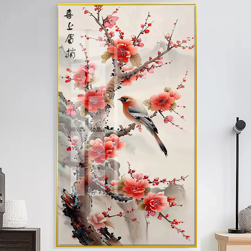 喜上眉梢十字绣钻石画新款客厅玄关走廊精准印花满绣【 非成品】