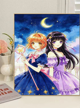 新款十字绣套件动漫卡通少女公主DIY手工钻石画装饰画客卧十字绣