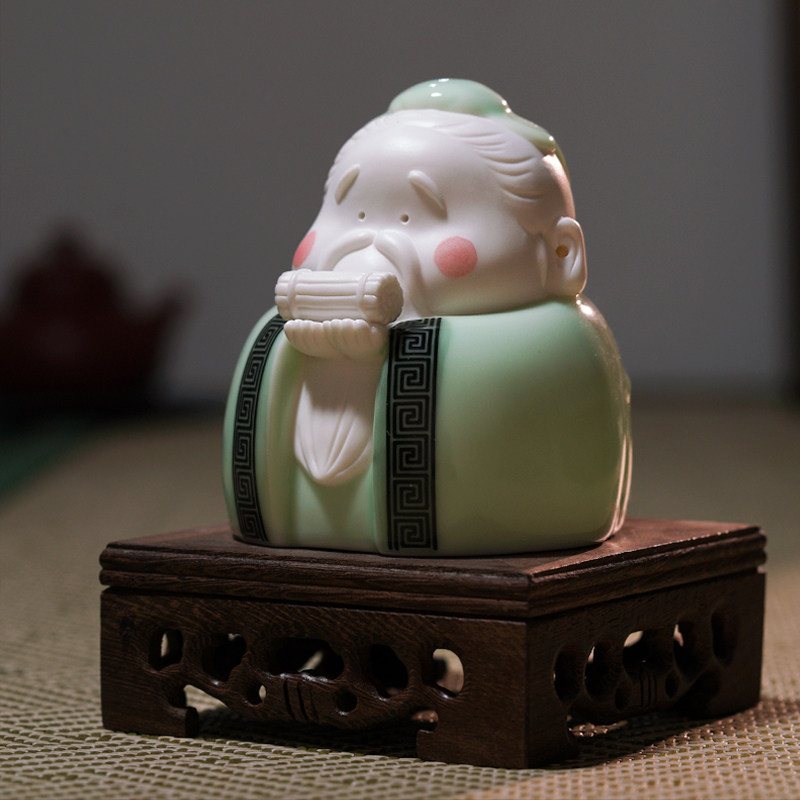 孔子陶瓷摆件可爱可爱孔夫子教师节礼物工艺品家居桌面装饰小摆设