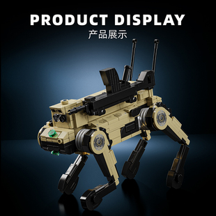 拼装积木玩具战斗机器狼群战地机器狗2025新款男孩子生日礼物军事